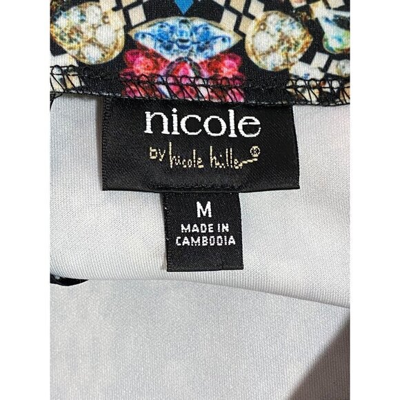 NICOLE MILLER Skirt Pencil Straight Knee Length JEWEL Print SKIRT Size Medium - Picture 7 of 9